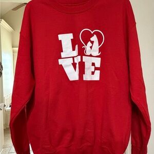 Large - Red Love Graphic Women's Sweatshirt